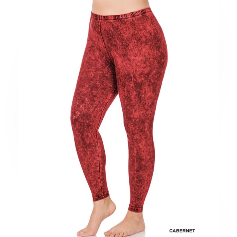 PLUS MINERAL WASHED FULL LENGTH LEGGINGS